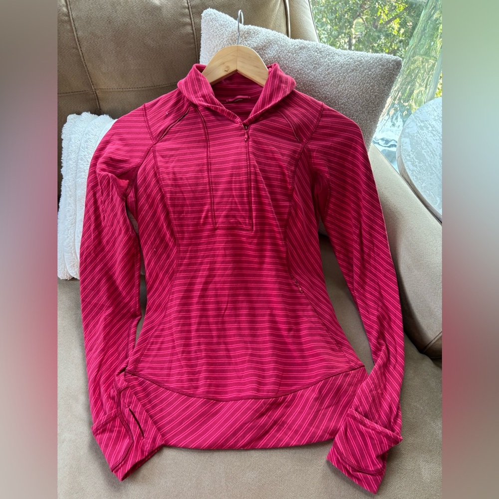 Lululemon Athletica Raspberry Striped Pullover